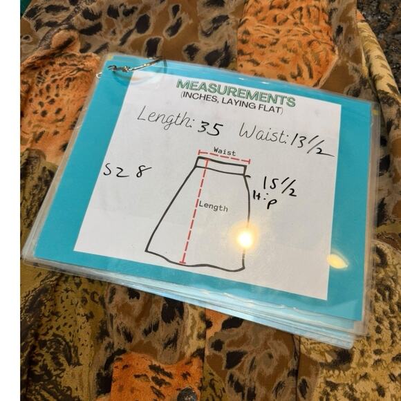 Vtg Carole Little Rayon Maxi Skirt Safari Tiger Big Cat 80s Button Front Size 8 - Picture 8 of 9